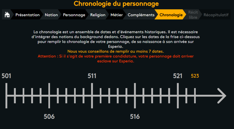 Une étape de la candidature.