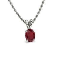 Collier en argent avec en pendentif un Rubis