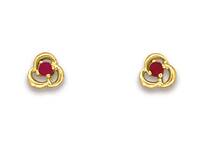 Boucle d'oreilles en Or et Rubis