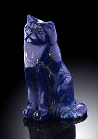 Chat sculpté en Lapis
