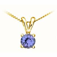 Collier en or et pendentif incrusté de Tanzanite